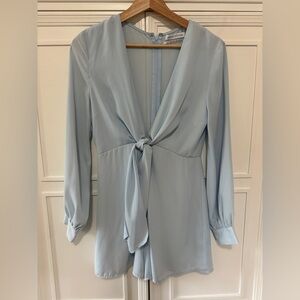 Urban Outfitters Light Blue Blouse Romper with Front Tie